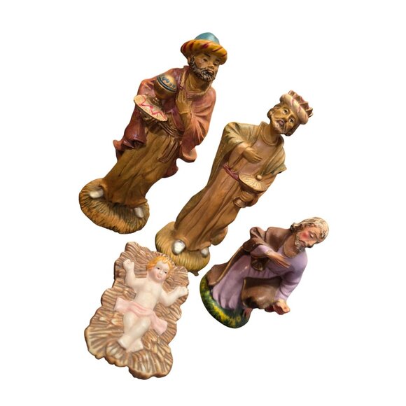 Vintage Nativity Scene Figurines Ceramic Set Of 4 - Picture 6 of 10